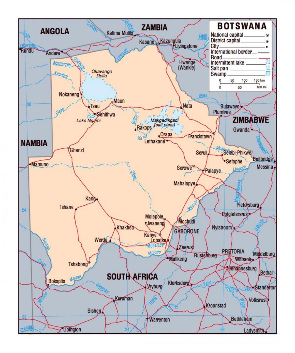 地図のボツワナ政治