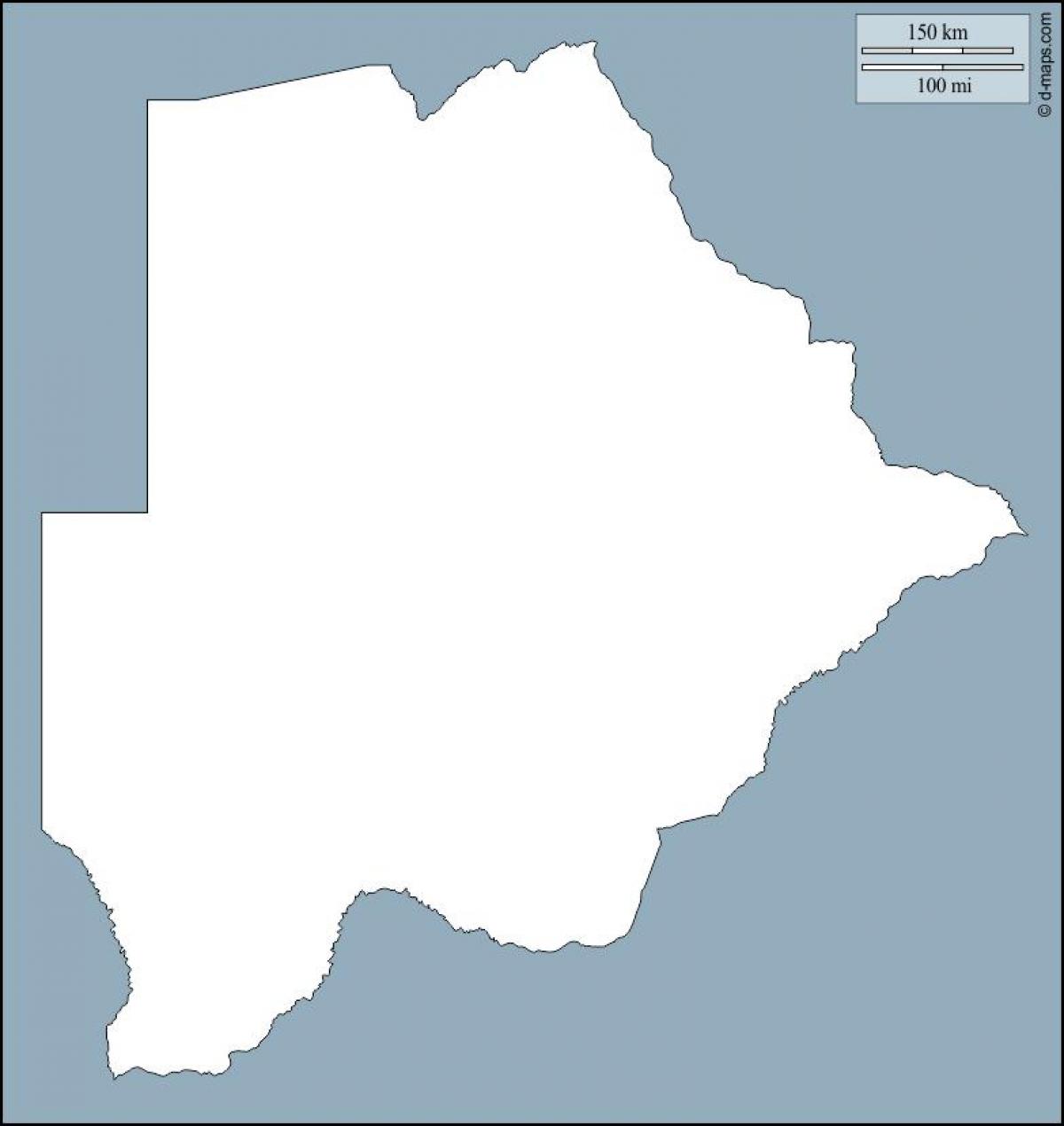 地図のボツワナ概要地図