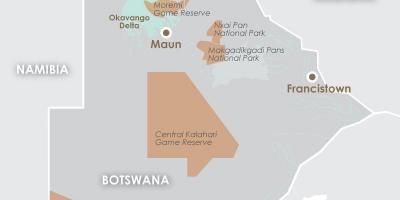 地図maunボツワナ