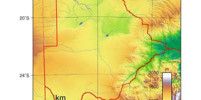 地図のボツワナの物理
